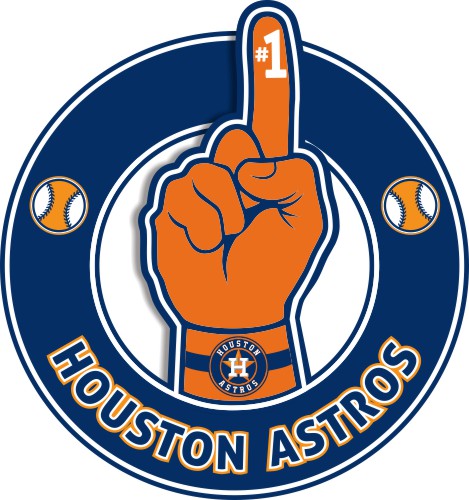 Number One Hand Houston Astros logo iron on paper